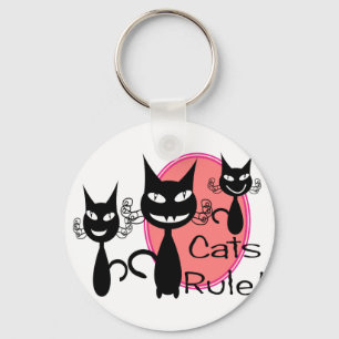 Porte-clés "Règle de chats ! ! "--Cadeaux d'amoureux de les