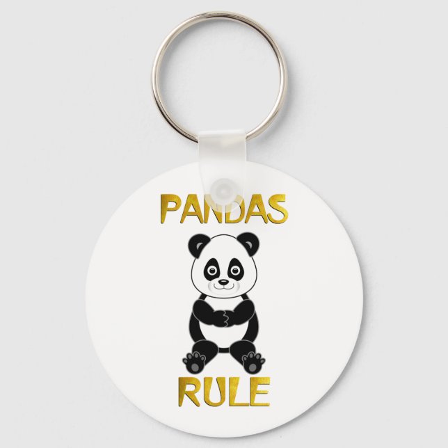 Porte-clés Règle de pandas (Recto)