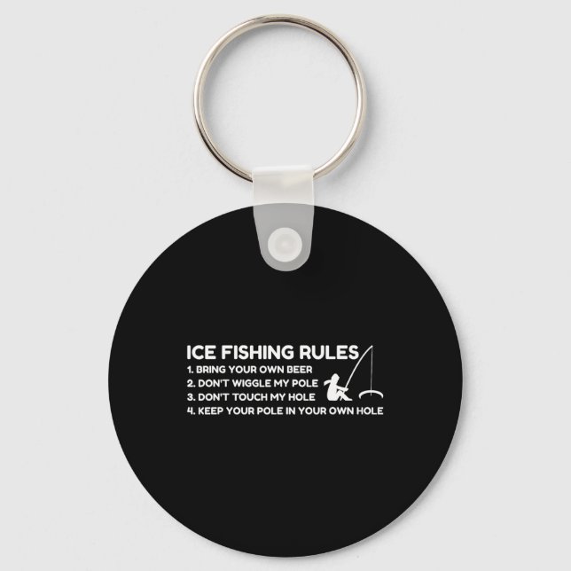 Porte-clés Règles de pêche sur glace drôles  (Recto)