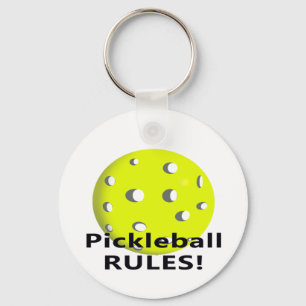 Porte-clés Règles de Pickleball ! Avec le texte noir à bille 