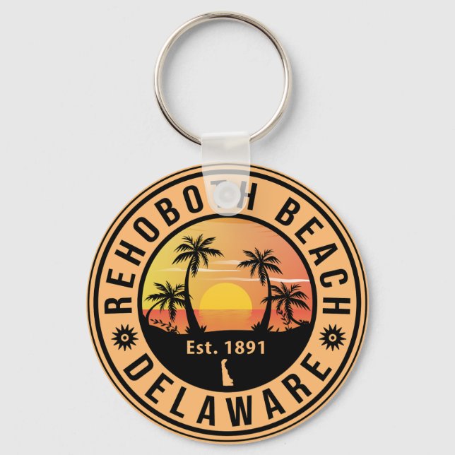 Porte-clés Rehoboth Beach Delaware Retro Sunset Souvenirs 60  (Recto)
