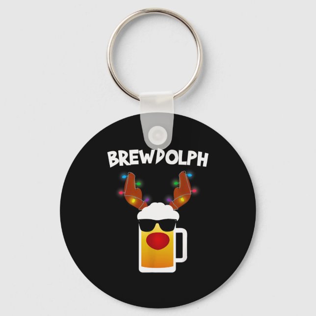 Porte-clés Reindeer Beer Rudolph Brewdolph Funny Christmas  (Recto)