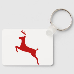 Porte-clés Reindeer Jump Noël Rouge Silhouette Trucker Chapea