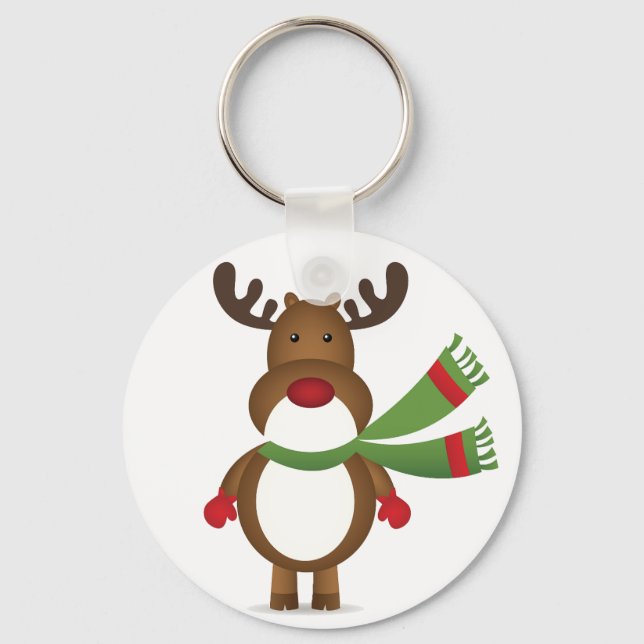 Porte-clés Reindeer portant un Porte - clé de bouton écaille  (Recto)