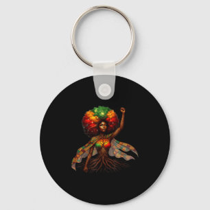 Porte-clés Reine Afro Femme Noire Racines Africaines Mélanine