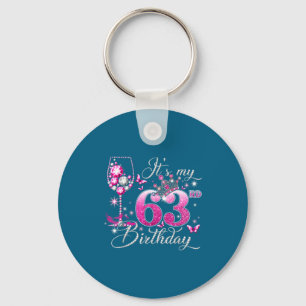 Porte-clés reine d'anniversaire rose 63 ans 63e anniversaire