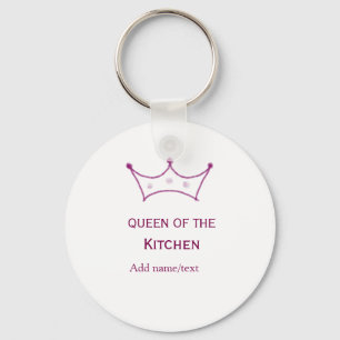 Porte-clés reine de cuisine couronne mauve cuisinier nom