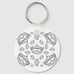 Porte-clés Reine des Coeurs Couronnes d'argent Tiaras blanc