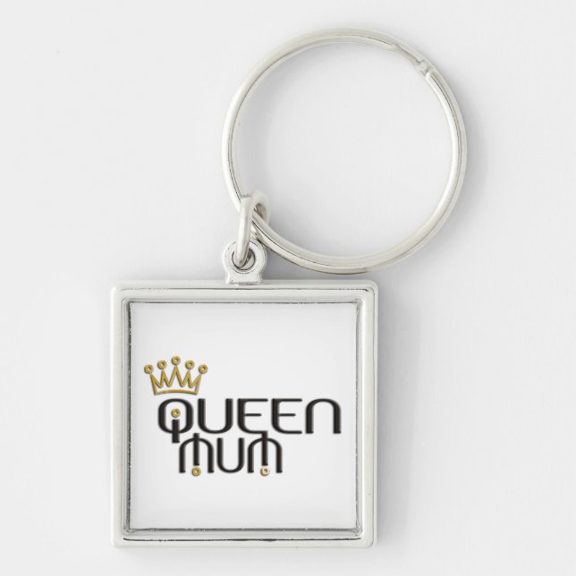 Porte-clés Reine maman / couronne or (Devant)