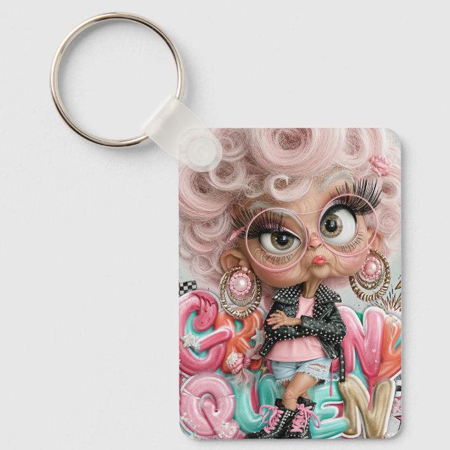 Porte-clés Reine Punk Grincheuse et Sassy  (Recto)