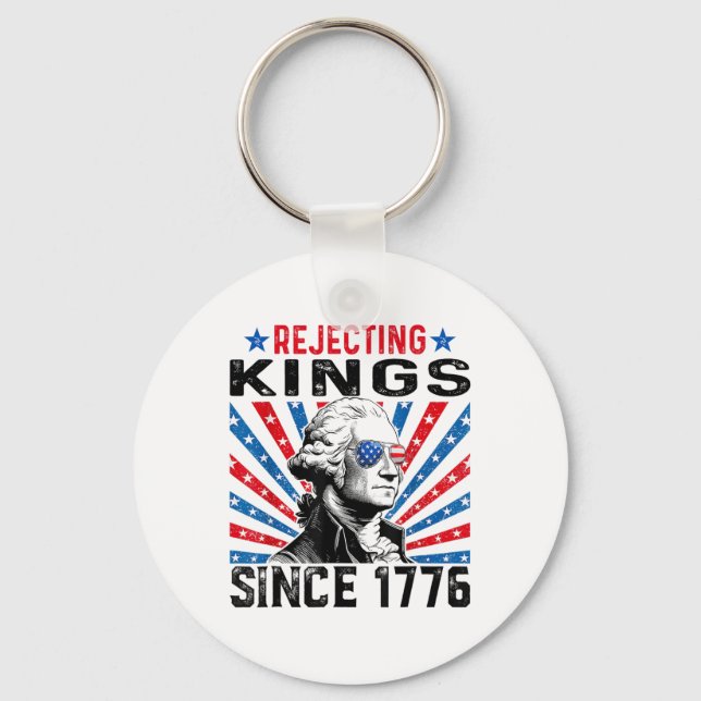 Porte-clés Rejecting Kings Since 1776 Distressed Usa Flag Vin (Recto)