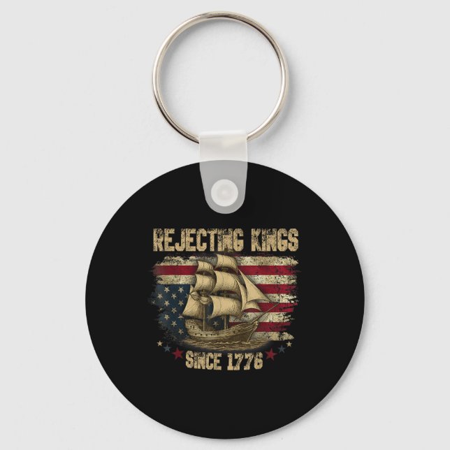 Porte-clés Rejetant les rois depuis 1776 Liberté Patriotique  (Recto)