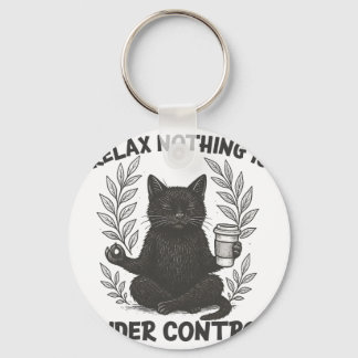 Porte-clés Relax Nothing Is Under Control Funny Sarcastic Cat