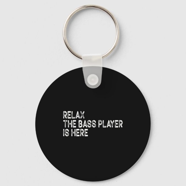 Porte-clés Relax The B Player Is Here Retro Guitar Musician F (Recto)
