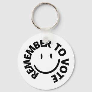 PORTE-CLÉS REMEMBER TO VOTE - SMILING EMOJI