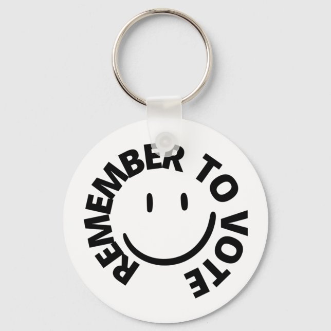 PORTE-CLÉS REMEMBER TO VOTE - SMILING EMOJI (Recto)