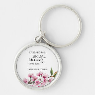 Porte-clés Remerciement chic rose Sakura floral pour une douc