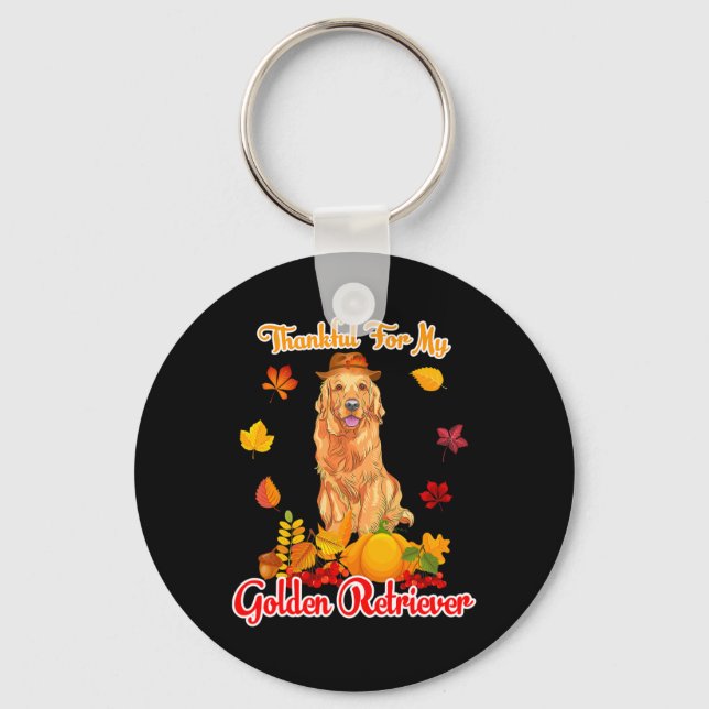 Porte-clés Remerciements Pour Mon Golden Retriever Thanksgivi (Recto)