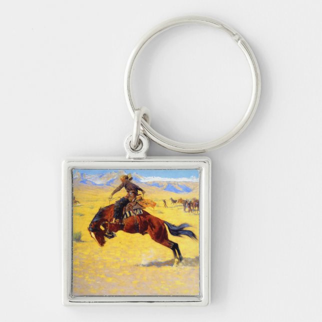 Porte-clés Remington Old West Horse et Cowboy (Devant)