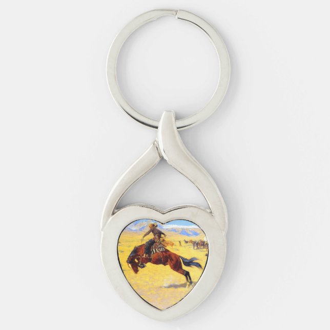 Porte-clés Remington Old West Horse et Cowboy (Devant)