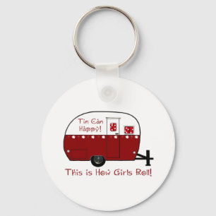 Porte-clés Remorque de campeur rouge vintage du PORTE - CLÉ