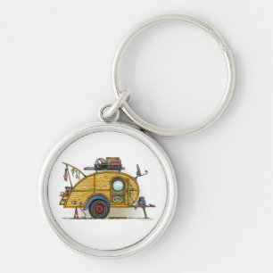 Porte-clés Remorque vintage mignonne de voyage de campeur de