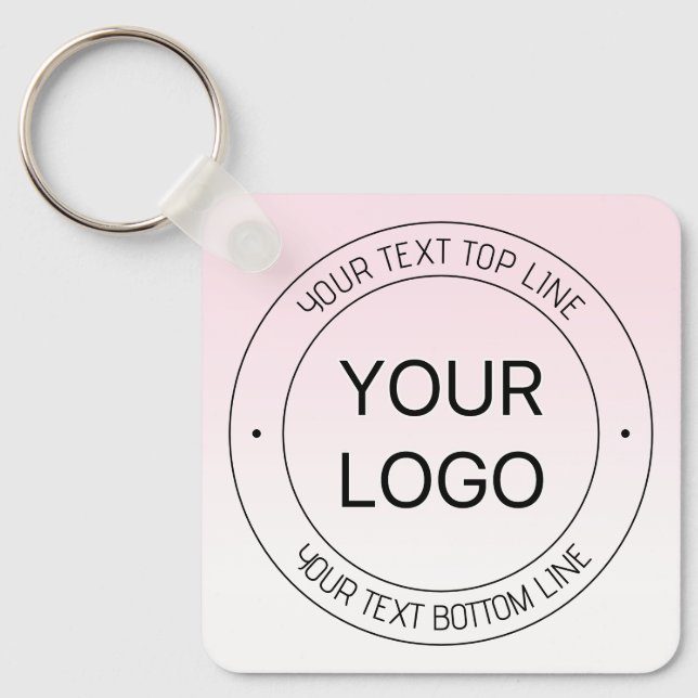Porte-clés Remplacement de logo facile & Texte éditable Rose  (Recto)