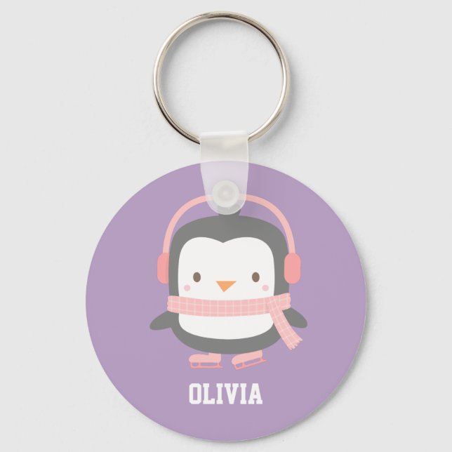 Porte-clés Remplisseurs de Noël de pingouin mignon pour fille (Recto)