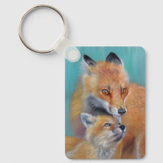 Porte-clés renard. Anneau porte-clés avec renards