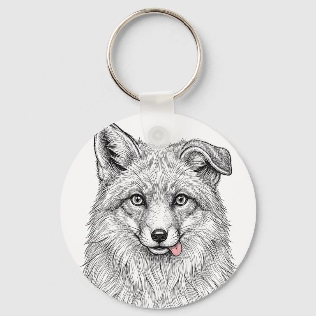 Porte-clés Renard Arctique (Recto)