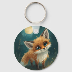 Porte-clés Renard au clair de lune, Forêt de nuit 