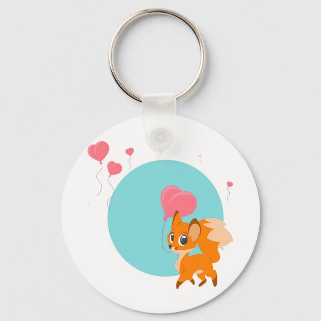 Porte-clés Renard avec Porte - clé de ballon (Recto)
