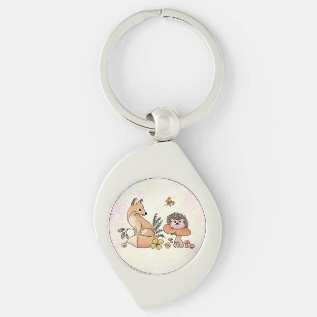 Porte-clés Renard et hérisson (Devant)