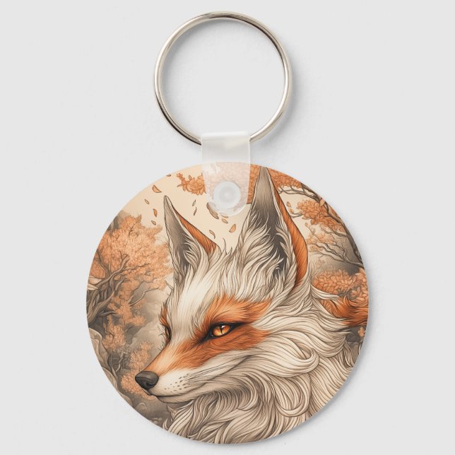 Porte-clés Renard japonais Kitsune (Recto)
