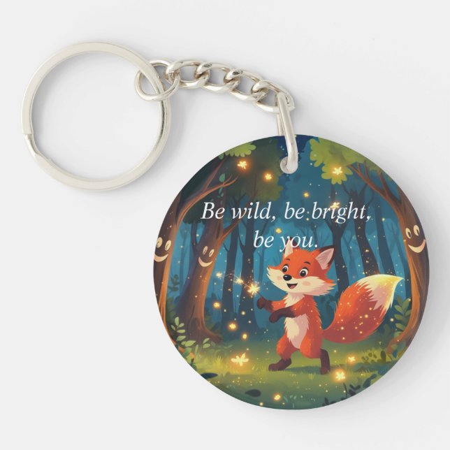 Porte-clés Renard Magique Mignon (Devant)