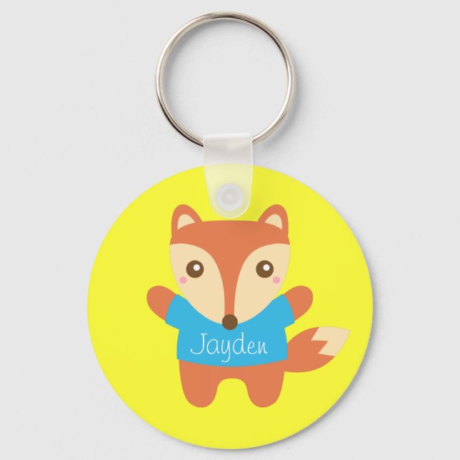 Porte-clés Renard Mignon, Nom, Pour Enfants (Recto)