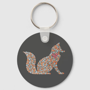 Porte-clés Renard pointu coloré