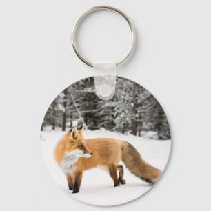 Porte-clés Renard rouge de la neige blanche