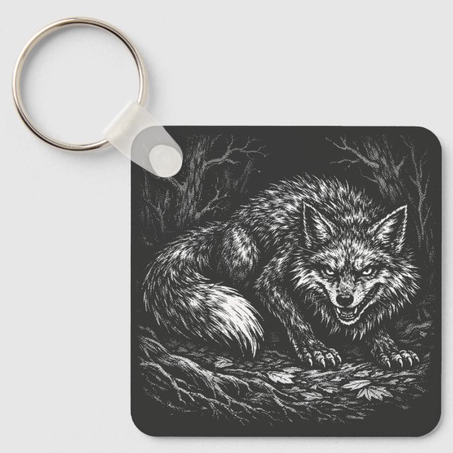Porte-clés Renard rusé de la forêt — par BurnsInHell (Recto)