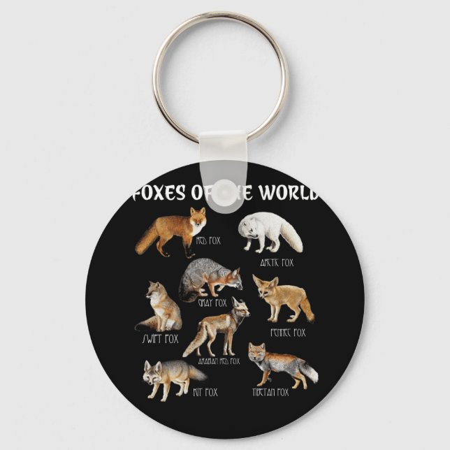 Porte-clés Renards Du Monde Drôle Animaux De Fox Éducatifs (Recto)