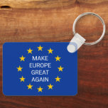Porte-clés Rendre à l'Europe sa grandeur Un cadeau porte - cl<br><div class="desc">Rendre à l'Europe sa grandeur Un cadeau porte - clé du drapeau de l'UE. Drapeau bleu Euro avec étoiles jaunes. Double face. Symbole de l'Union européenne.</div>