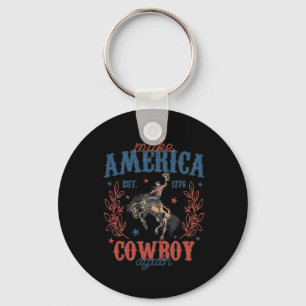 Porte-clés Rendre L'Amérique Western Cowboy Rétro 4 Juil