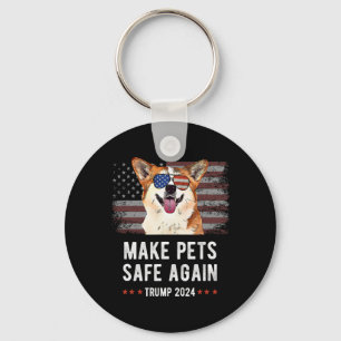 Porte-clés Rendre les animaux en sécurité Corgi Dog Trump 202