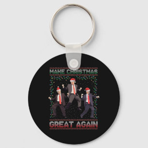 Porte-clés Rendre Noël super à nouveau drôle Père Noël Trump