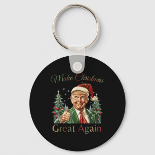 Porte-clés Rendre Noël super à nouveau drôle Père Noël Trump