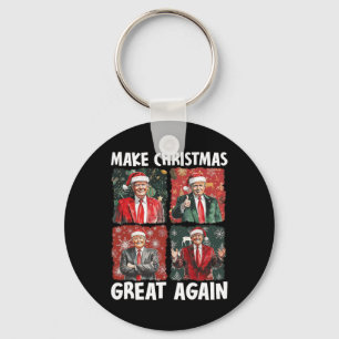 Porte-clés Rendre Noël super à nouveau drôle Père Noël Trump