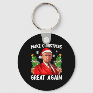 Porte-clés Rendre Noël super à nouveau drôle Père Noël Trump