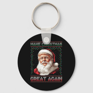 Porte-clés Rendre Noël super à nouveau drôle Père Noël Trump