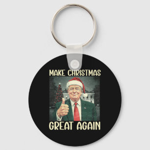 Porte-clés Rendre Noël super à nouveau drôle Père Noël Trump 
