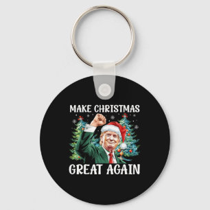 Porte-clés Rendre Noël super à nouveau drôle Père Noël Trump